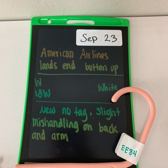 American Airlines Lands End Shirt Womens Plus 18W White Herringbone Long Sleeve - Picture 14 of 15